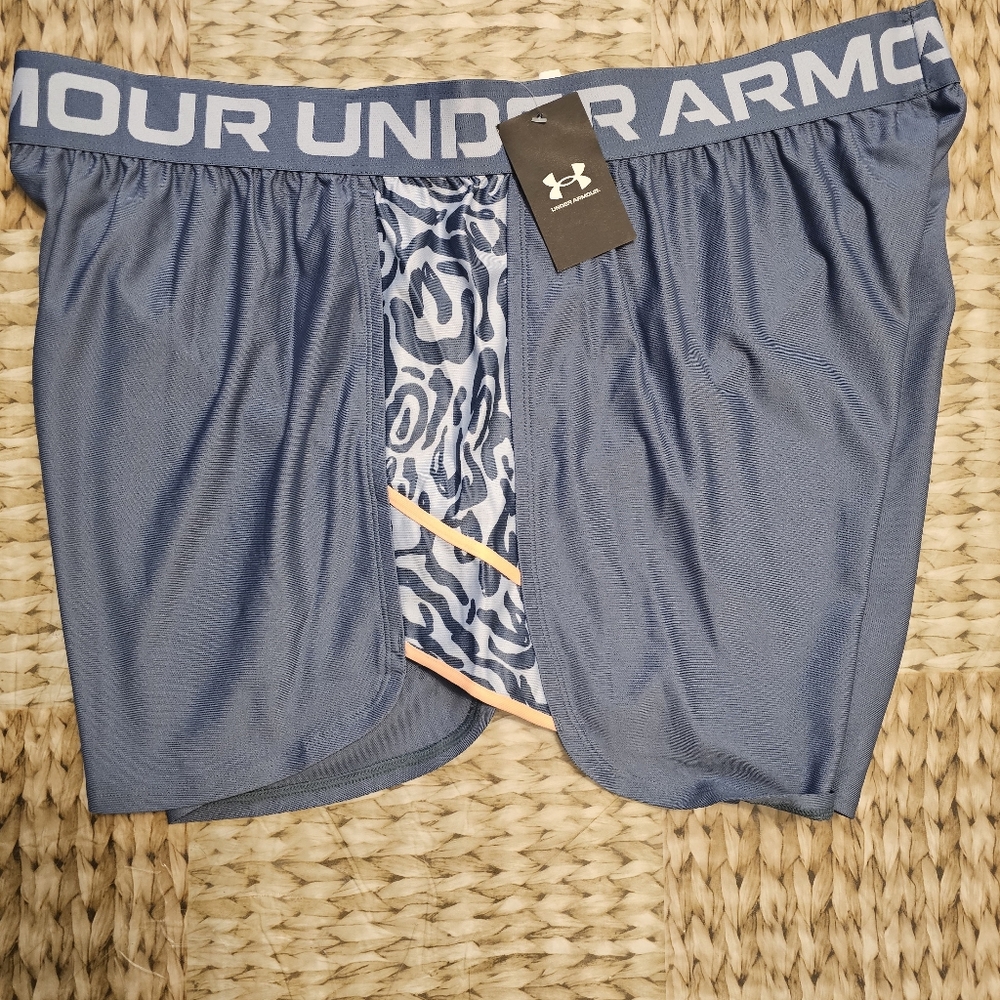 Under Armour Grey Athletic Shorts with Patterned Sides